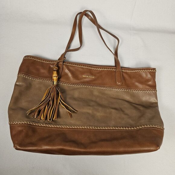 Big Buddha Western Tote Two Tone Brown Tassel Large Shoulder Handbag Business XL - Picture 16 of 16